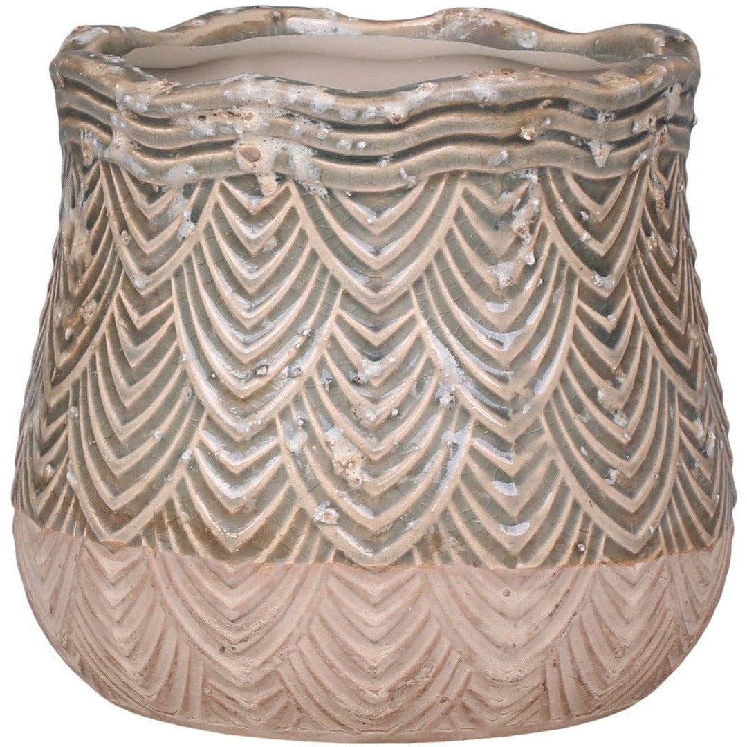 Valence Rounded Flowerpot Fan Pattern, Small