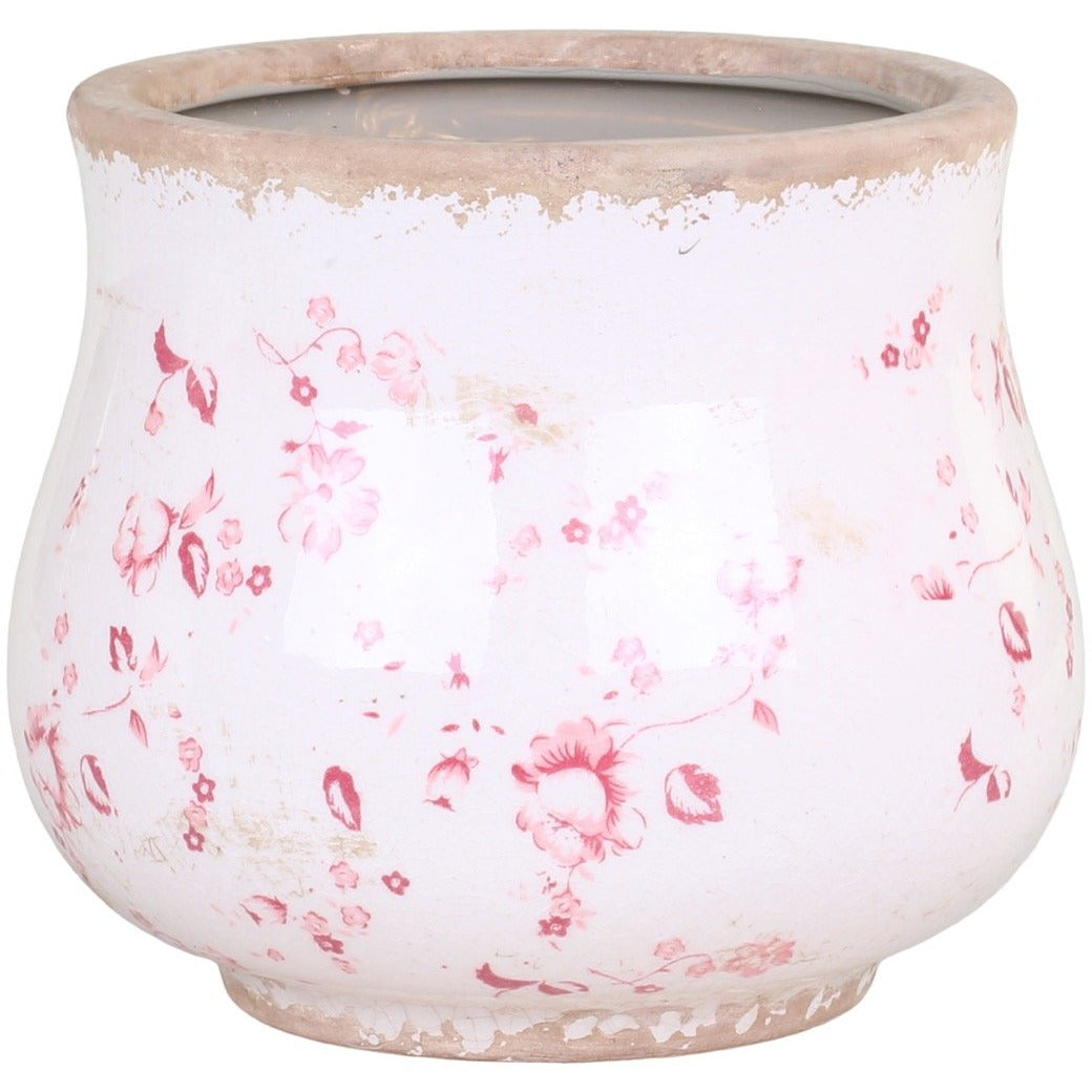 Cannes Flowerpot Floral Motif, Small