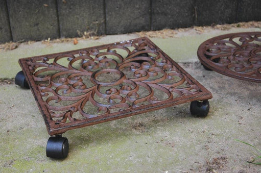 Cast Iron Square Plant Trolley