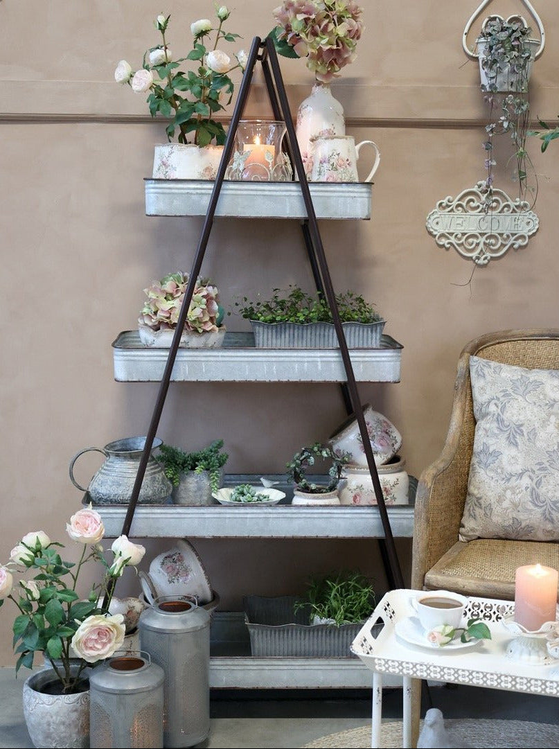 Antique Zinc Grooved Window Boxes, Set of 2