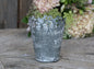 Antique Zinc Flowerpot With Cutout Edge of Flowers