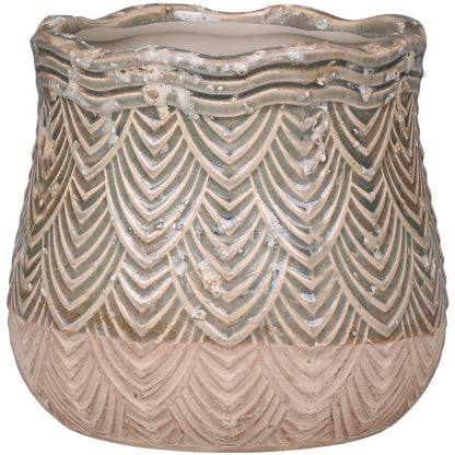 Valence Rounded Flowerpot Fan Pattern, Small