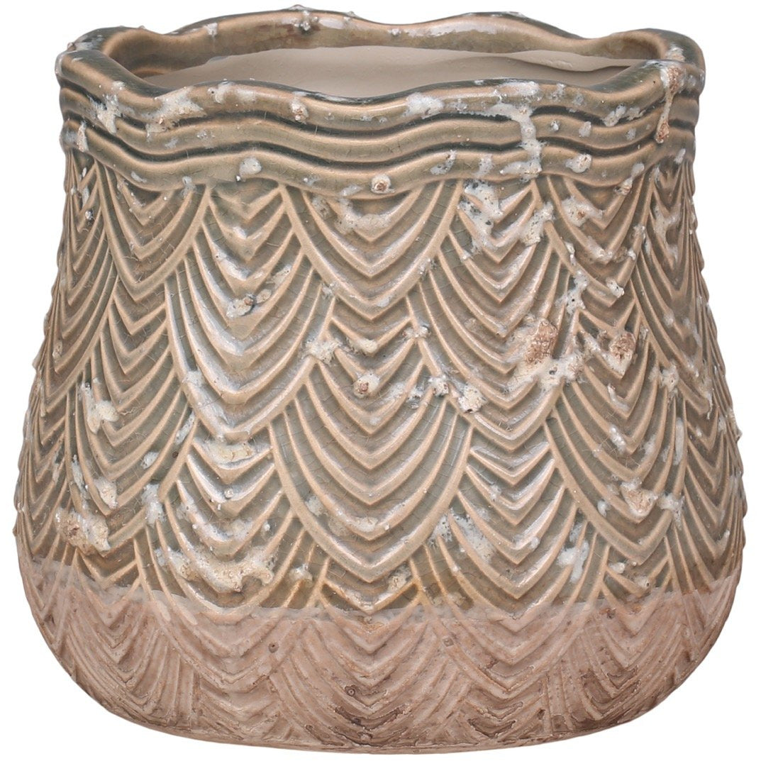 Valence Rounded Flowerpot Fan Pattern, Medium