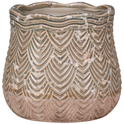 Valence Rounded Flowerpot Fan Pattern, Medium