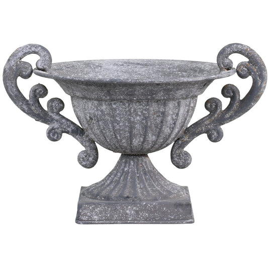 Antique Zinc Rustic Centrepiece on Foot,  Medium